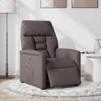 Fauteuil verstelbaar elektrisch stof donkerbruin - thumbnail