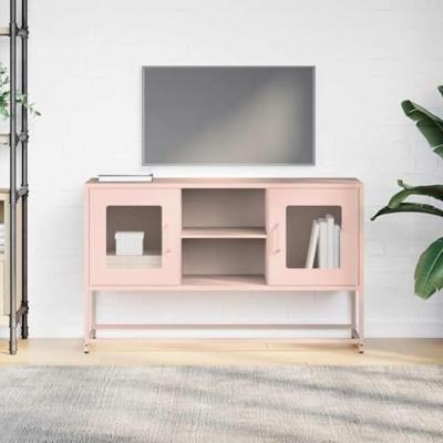 Tv-meubel 100,5x39x60,5 cm staal roze