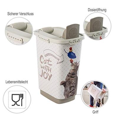 Rotho Cody Cat Pet Food Container 25L Cappuccino/Zand