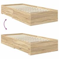 Bedframe met hoofdeinde Sonoma Eiken 90 x 190 cm Bewerkt hout - thumbnail