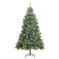 VidaXL Kunstkerstboom met scharnieren dennenappels en bessen 240 cm - thumbnail