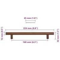 Handvatten 10 st 160 mm roestvrij staal bronskleurig - thumbnail