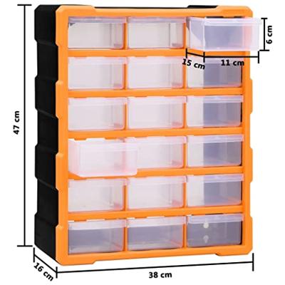 VidaXL Organiser met 18 medium lades 38x16x47 cm