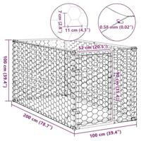 Hondenkennel voor buiten met deur 2x1x1 m gegalvaniseerd staal - thumbnail