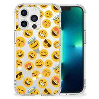 Apple iPhone 13 Pro Doorzichtige Silicone Hoesje Emoji - thumbnail