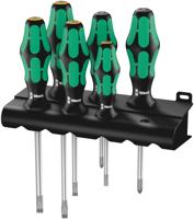 Wera schroevendraaierset 334/335/6 kraftform plus, lasertip met rek (zwart/groen, 6-delig) - thumbnail