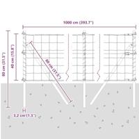 VidaXL Hek met paal groen 0,4 x 10 m staal en pvc - thumbnail