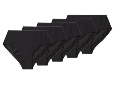 esmara Set van 5 dames onderbroeken (Zwart, M (40/42))