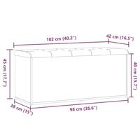 Opbergbankje 102x42x45 cm bewerkt hout oud houtkleurig - thumbnail