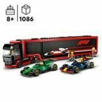 LEGO CITY F1 truck met RB20 en AMR24 F1 auto's 60445