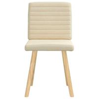 Eetkamerstoelen 2 st stof crmekleurig - thumbnail