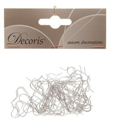 Kerstbalhaakjes 50 in zakje 4cm zilver