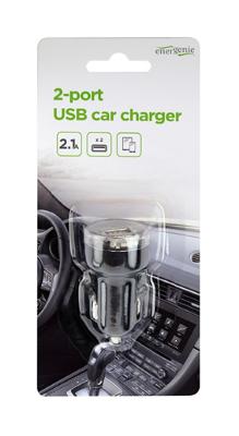 2-poorts USB autolader, 2.1 A, zwart 2-poorts USB autolader, 2.1 A, zwart