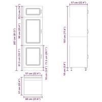 Keukenkast Kalmar bewerkt hout gerookt eikenkleurig - thumbnail