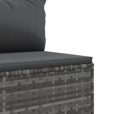 4-delige Loungeset met kussens poly rattan grijs