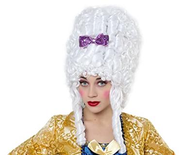 Vintage Pruik Wit Krullend Haar