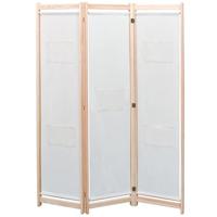 VidaXL Kamerscherm met 3 panelen 120x170x4 cm stof crème - thumbnail