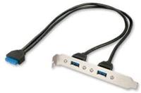 LINDY Sleufplaat USB 3.0 adapter 2xUSB 3.0 type A op 20 pol. - thumbnail