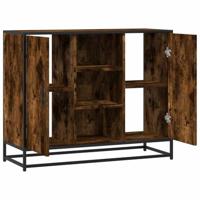 Dressoir 92x35x76 cm bewerkt hout gerookt eikenkleurig - thumbnail