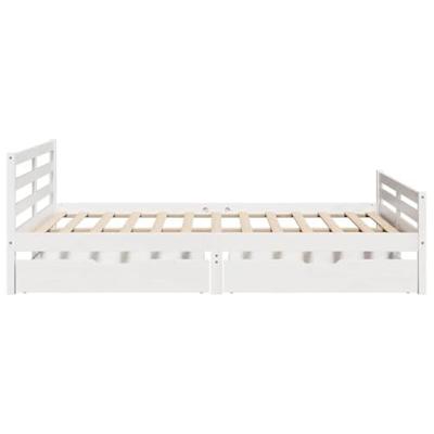 Bedframe zonder matras massief grenenhout wit 140x200 cm Bedframe zonder matras massief grenenhout wit 140x200 cm