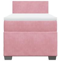 Boxspring met matras fluweel roze 80x200 cm - thumbnail