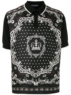 Dolce & Gabbana bandana-print polo shirt - Black Dolce & Gabbana bandana-print polo shirt - Black