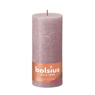 Bolsius stompkaars rustiek shine 6.8x19cm ash rose