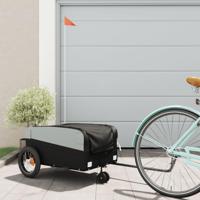 VidaXL Fietstrailer 30 kg ijzer zwart - thumbnail