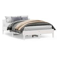Bedframe zonder matras massief grenenhout wit 160x200 cm - thumbnail