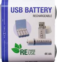 2 Oplaadbare AA USB batterijen NeXtime - thumbnail