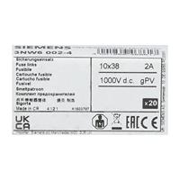 Siemens 3NW6002-4 hoogspanningszekering lont 1 - zekering, 1 x 34 mm, 53 mm, 75 mm, 8 g - thumbnail