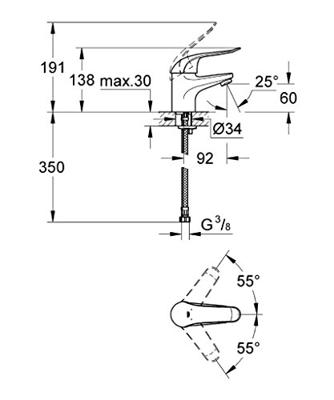 GROHE Euroeco Special wastafelkraan chroom 32762000 - thumbnail