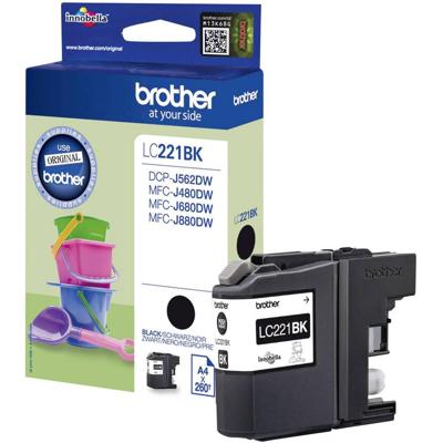 Inktcartridge Brother LC-221BK zwart Inktcartridge Brother LC-221BK zwart