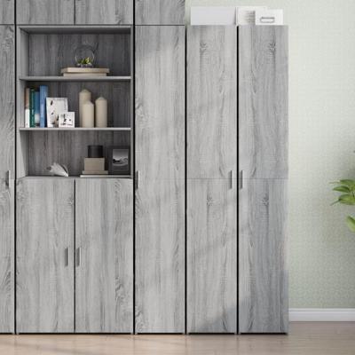 Hoge kast 30x42,5x185 cm bewerkt hout grijs sonoma eikenkleur