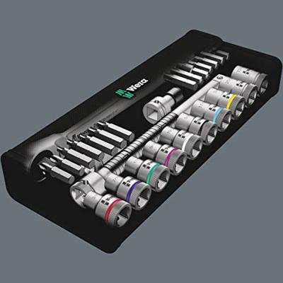 Wera 8100 SC 10 Zyklop Metal-ratelset doorsteekvierkant, 1/2"-aandrijving, inch , 28 -delig - 1 stuk(s) - 05004080001 - thumbnail