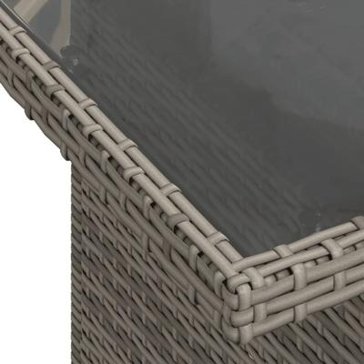 5-delige Loungeset met kussens poly rattan grijs - thumbnail