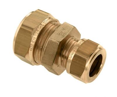 Bonfix knelkoppeling - Rechte verloopkoppeling - 15x12mm - Messing
