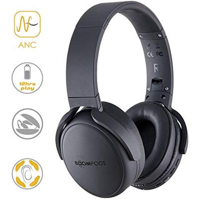 Boompods Headpods ANC Over Ear koptelefoon Bluetooth Zwart Noise Cancelling Volumeregeling, Vouwbaar - thumbnail
