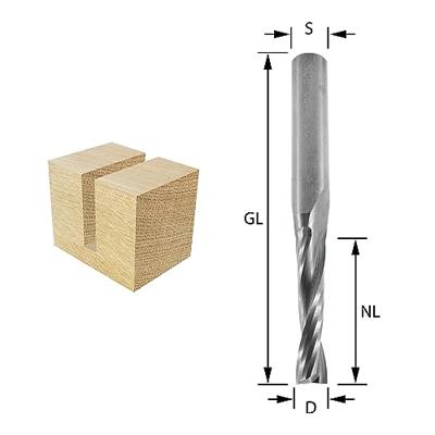 ENT Groeffrees VHM 8x42x90mm, Spiraalvorm, 2-snijkanten kolf 8mm - 7910031 - 7910031