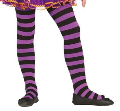 Panty kind paars/zwart