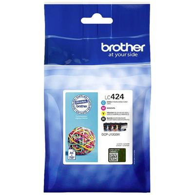 Inktcartridge Brother LC-424 zwart + 3 kleuren