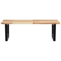 Badkamer wandschap staal en massief acaciahout - thumbnail