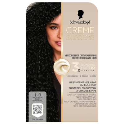 Schwarzkopf Creme Supreme Crèmekleuring 1-0 Natuurlijk Zwart Schwarzkopf Creme Supreme Crèmekleuring 1-0 Natuurlijk Zwart