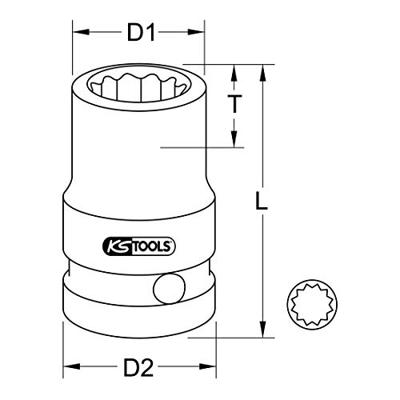 KS Tools 5151572 515.1572 Kracht-dopsleutelinzet