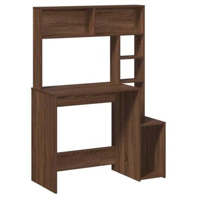 Bureau met schappen 100x45x140 cm bewerkt hout bruineikenkleur