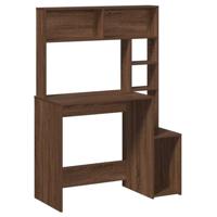 Bureau met schappen 100x45x140 cm bewerkt hout bruineikenkleur - thumbnail