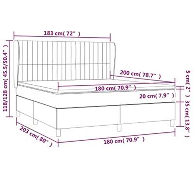 Boxspring met matras fluweel roze 180x200 cm