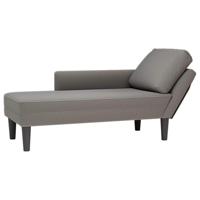 Chaise longue met kussen corduroy stof lichtgrijs - thumbnail