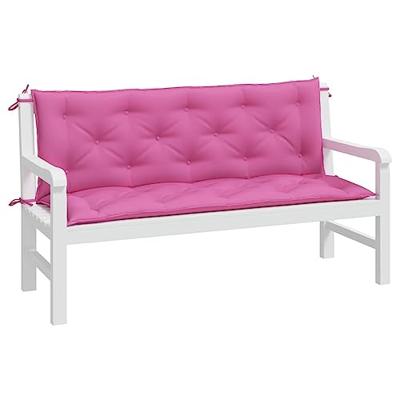VidaXL Tuinbankkussens 2 st 150x50x7 cm stof roze