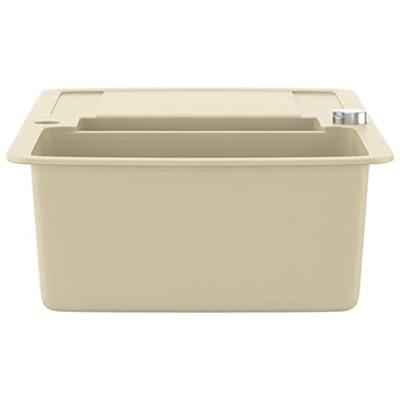 VidaXL Gootsteen dubbele bakken graniet beige